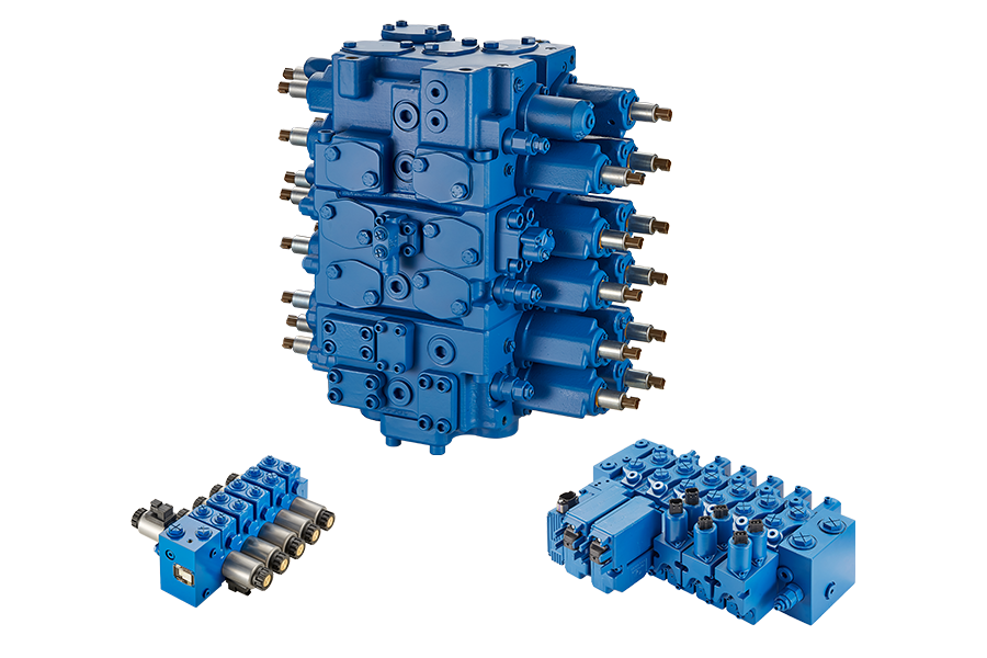 Sectional valve block for a compact wheel loader